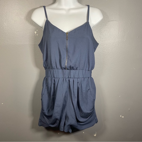 Lucca Couture Short Romper Jumpsuit Tank Top and Short Blue (S) - Picture 2 of 5
